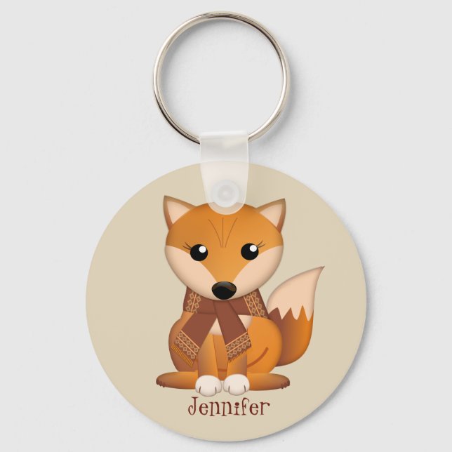 Llavero Corte autumn fox y nombre personalizado (Anverso)