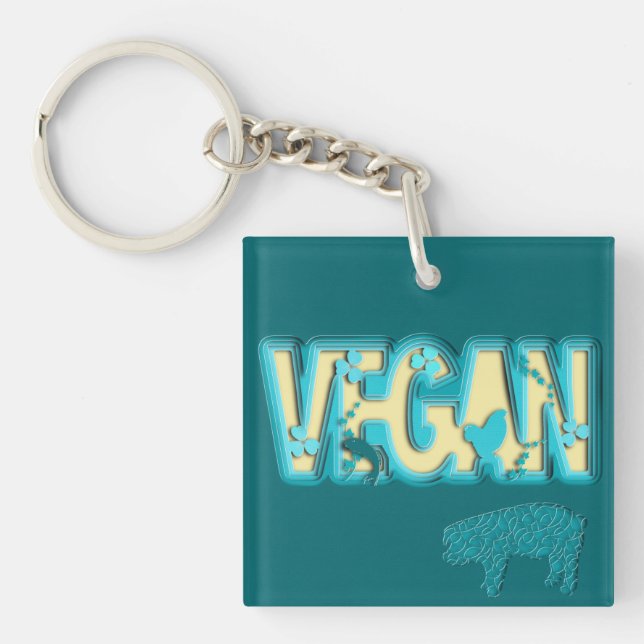 Llavero Corte de papel vegano (Frente)