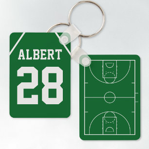 Llavero Corte Verde de Baloncesto y Jersey
