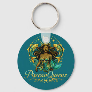 Llavero Cortina de ducha azul teal de la Reina Pisciana