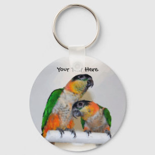 Llavero Corto Caique Parrot Pair Animal Keychain