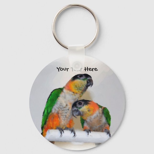 Llavero Corto Caique Parrot Pair Animal Keychain (Anverso)