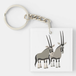 Llavero Corto par de oryxes de Personalizado Keychain acrí