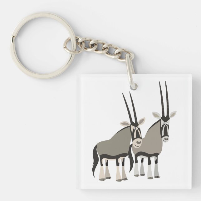 Llavero Corto par de oryxes de Personalizado Keychain acrí (Frente)