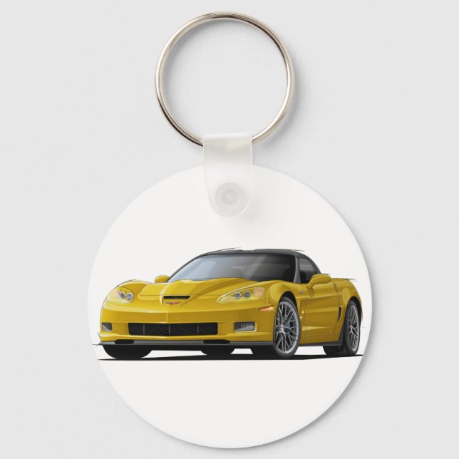 Llavero Corvette ZR1 Coche amarillo (Anverso)