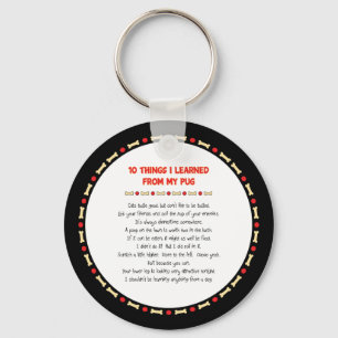 Llavero Cosas Graciosas Que Aprendí De Mi Pug
