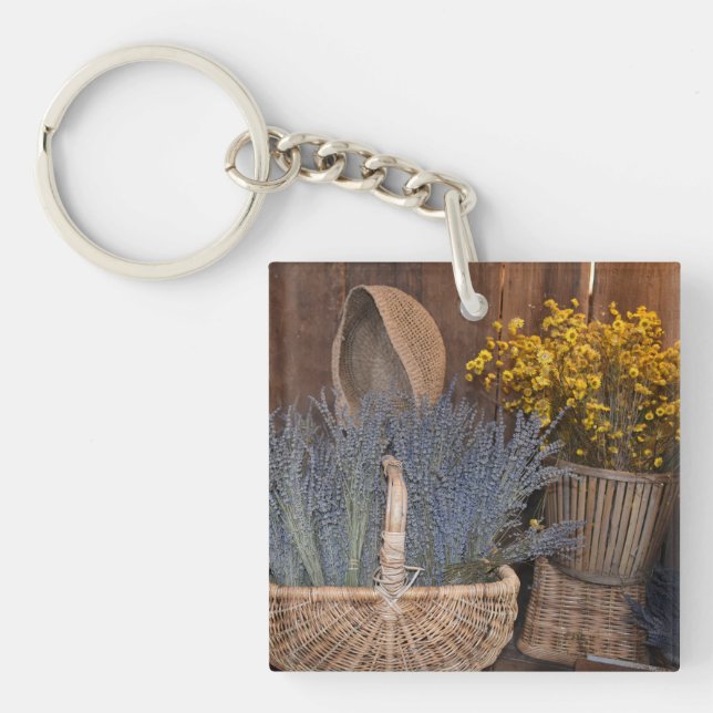 Llavero Cosecha Rústica de Lavanda (Frente)