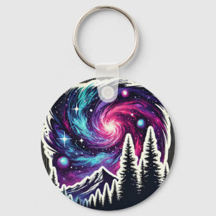Llavero Cosmic Forest: Galaxy Meets Nature