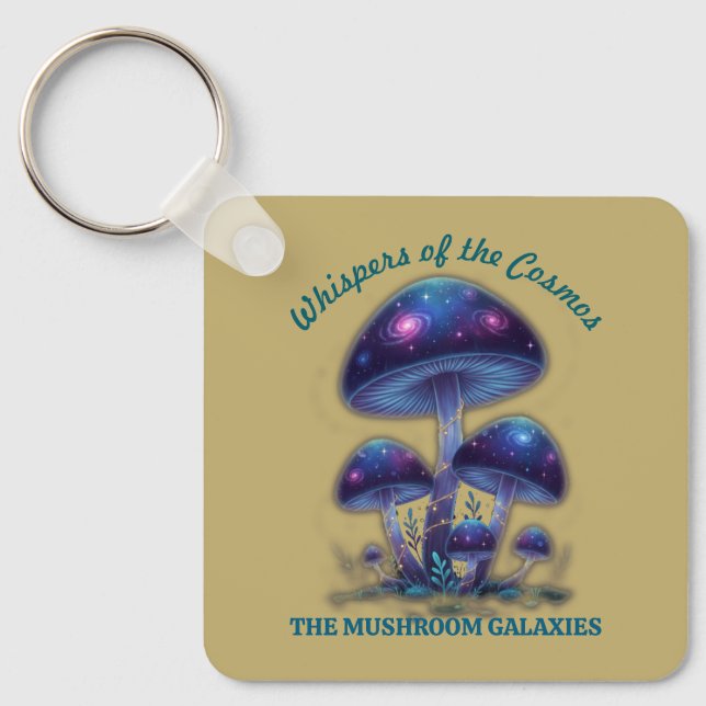 Llavero Cosmic Galaxy Mushrooms • Whimsical Fantasy Fungi  (Anverso)