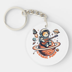 Llavero Cosmic Purr - Gato Guitarrista Astro
