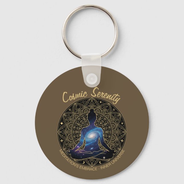 Llavero Cosmic Serenity Meditation – Galaxy Mandala  (Anverso)