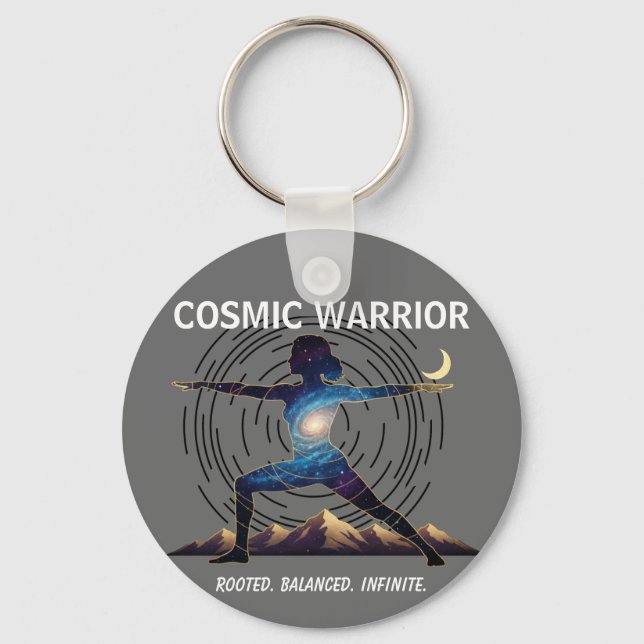 Llavero Cosmic Yoga Warrior | Galaxy Body Pose (Anverso)