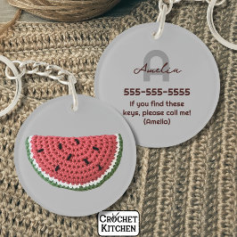Llavero Cosmo Crochet Watermelon Fruto Monograma estético