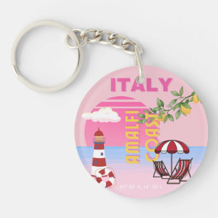Llavero Costa Amalfitana, Viaje Preppy, Rosa