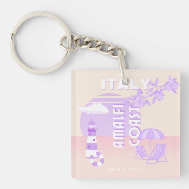 Llavero Costa de Amalfi, Arte de Viaje, Viaje Elegante, Pa (Frente)