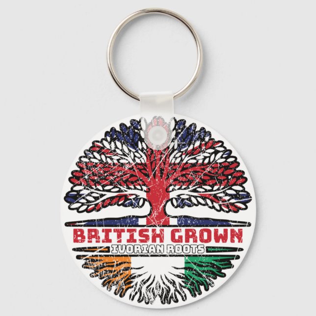 Llavero Costa de Marfil Costa de Marfil Bandera de raíces  (Anverso)