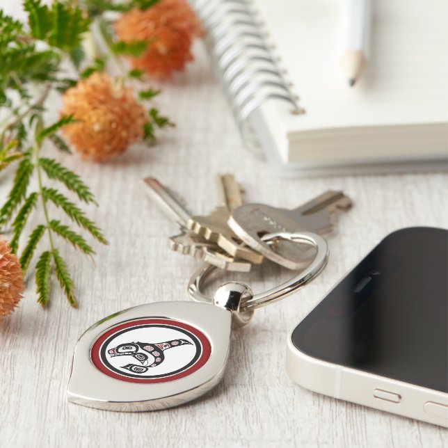 Llavero Costa del Pacífico Noroccidental Arte de Haida Bal (Lateral)