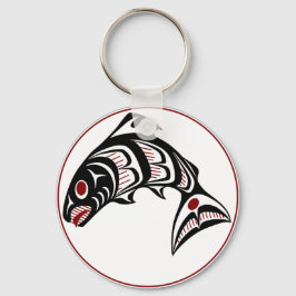 Llavero Costa del Pacífico Noroeste: arte Haida Salmon