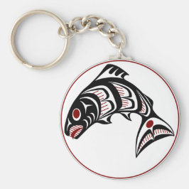 Llavero Costa del Pacífico Noroeste: arte Haida Salmon
