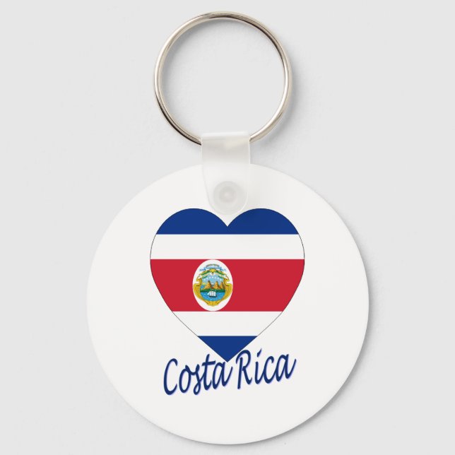 Llavero Costa Rica Flag Heart (Anverso)