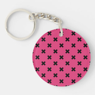Llavero Costillas cruzadas negras en fuchsia