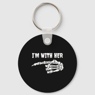 Llavero Costume For Couples I'm With Her Skeleton Matching