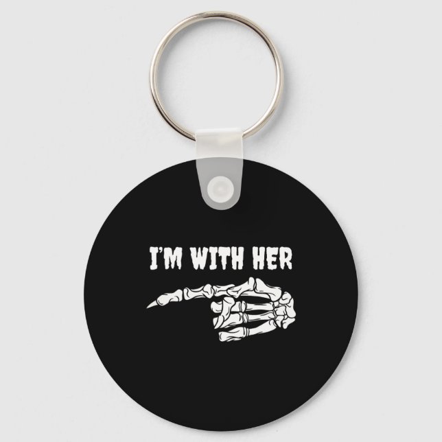 Llavero Costume For Couples I'm With Her Skeleton Matching (Anverso)