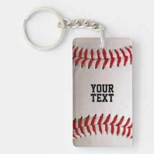 Llavero Costura de béisbol softball con texto personalizad