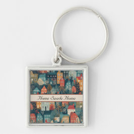 Llavero Cosy Hygge Village Nordic Folk Art, personalizado
