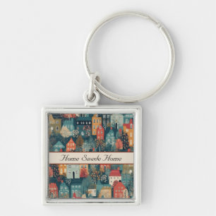 Llavero Cosy Hygge Village Nordic Folk Art, personalizado
