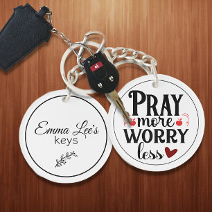 Llavero Cota personalizada de cita cristiana Rezar más Pre
