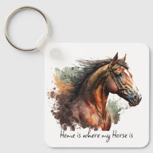 Llavero Cotización de caballos Personalizado de acuarela F