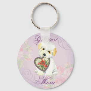 Llavero Coton de Tulear Heart Mom