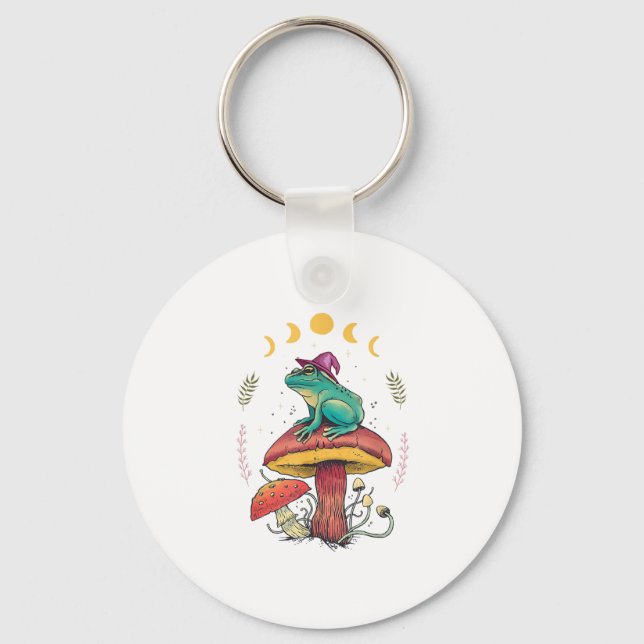 Llavero Cottagecore Aesthetic Goblincore Frog Wizard On Mu (Anverso)