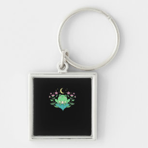 Llavero Cottagecore Goblincore Flores Luna Bosque Rana Mu