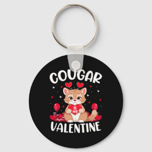Llavero Cougar es mi Valentine Lover Heart Cougar Valentin