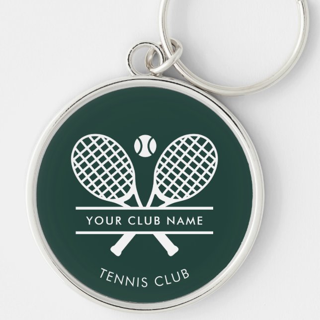 Llavero Country Club Name Tennis Team Green Personalizado (Frente)