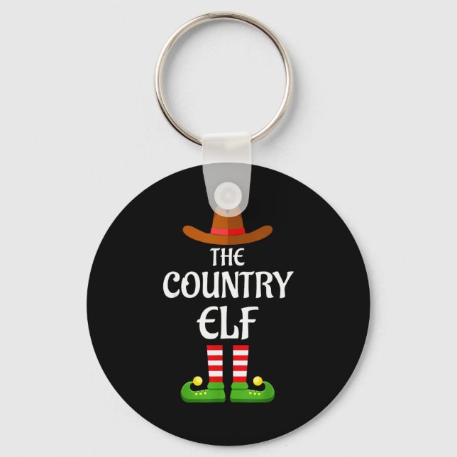 Llavero Country Elf Family Matching Group Christmas Cowboy (Anverso)