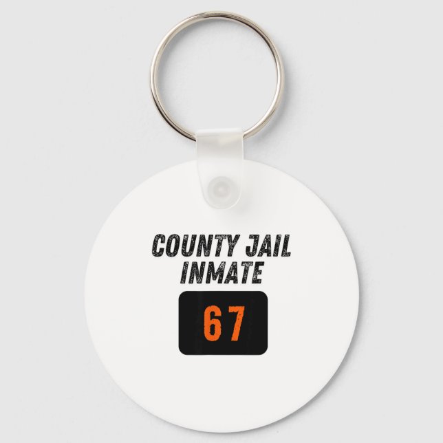 Llavero County Jail Prison Inmate 67 Halloween Funny Mens  (Anverso)