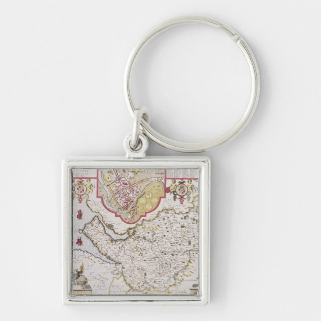 Llavero Countye Palatine de Chester, grabado cerca (Frente)