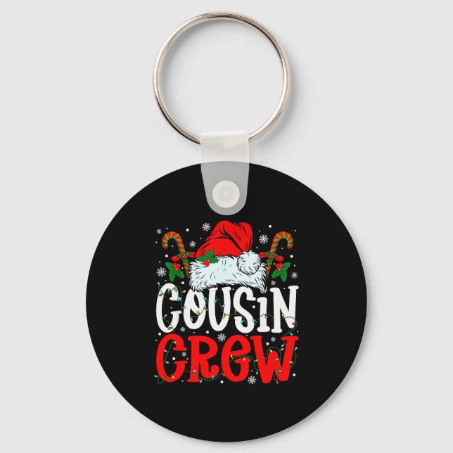 Llavero Cousin Crew Christmas Santa Hat Xmas Lights Men Bo (Anverso)