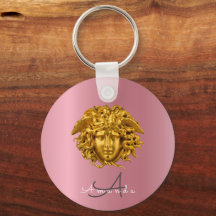 Couture Máscara Medusa Dorada Chic Monograma Rosa