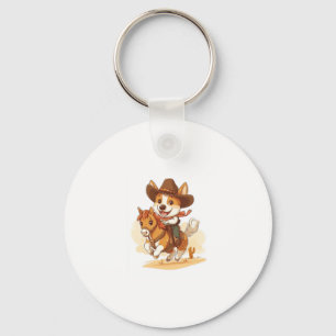 Llavero Cowboy Corgi � Oeste de Rodeo Perro