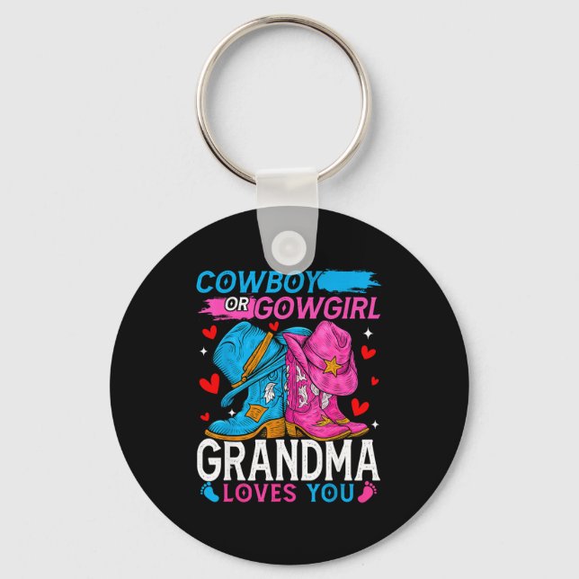 Llavero Cowboy Or Cowgirl Grandma Loves You Gender Reveal  (Anverso)