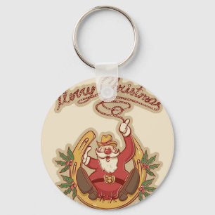 Llavero Cowboy Santa Claus