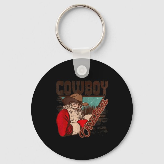 Llavero Cowboy Santa Claus Merry Christmas Western Country (Anverso)