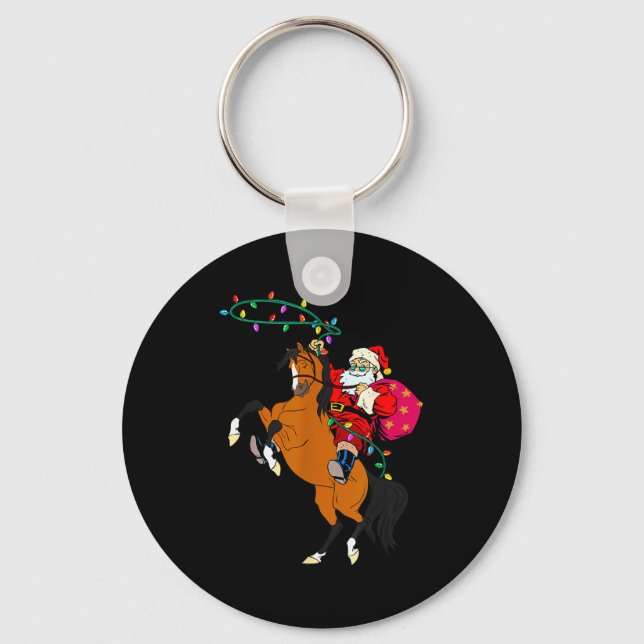 Llavero Cowboy Santa Claus Riding A Horse Christmas Cowboy (Anverso)