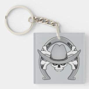 Llavero Cowboy Skull Horseshoe