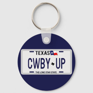 Llavero Cowboy Up!  CWBY UP Texas License Plate