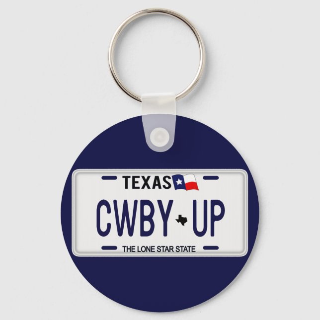 Llavero Cowboy Up!  CWBY UP Texas License Plate (Anverso)